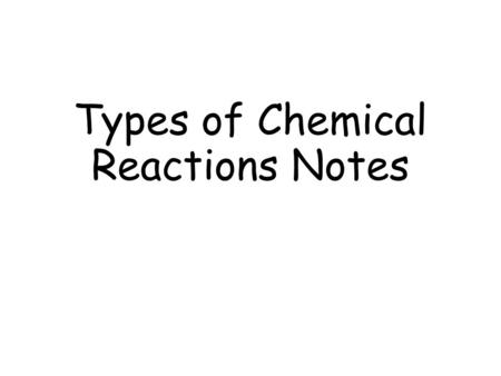 Types of Chemical Reactions Notes