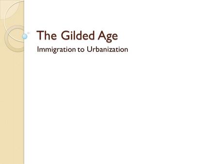 Immigration to Urbanization