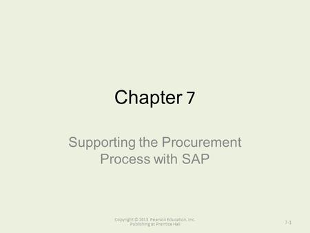 Supporting the Procurement Process with SAP
