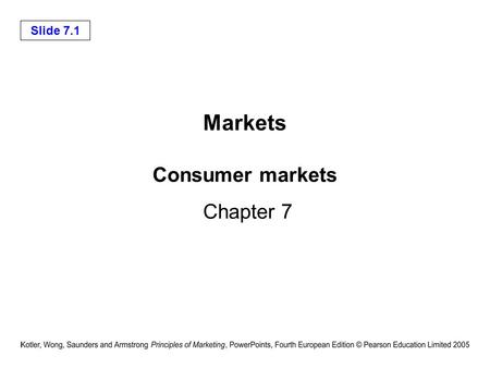 Consumer markets Chapter 7