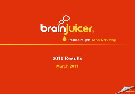 1 2010 Results March 2011. 2 Disclaimer The information in this presentation does not constitute or form any part of, and should not be construed as,