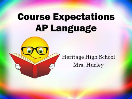 Course Expectations AP Language Heritage High School Mrs. Hurley.