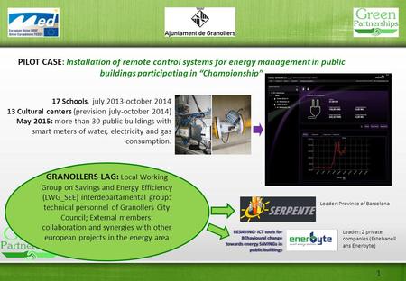 1 PILOT CASE: Installation of remote control systems for energy management in public buildings participating in “Championship” GRANOLLERS-LAG: Local Working.