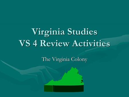 Virginia Studies VS 4 Review Activities