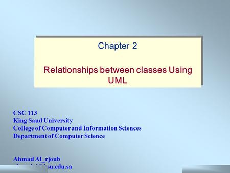 Relationships between classes Using UML