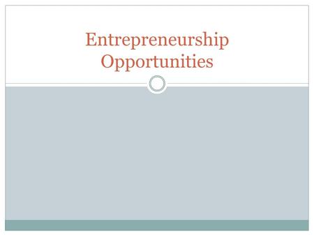 Entrepreneurship Opportunities. Checkpoint Describe different types of entrepreneurial businesses.
