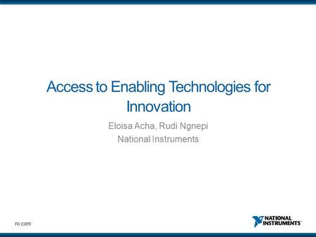 Access to Enabling Technologies for Innovation