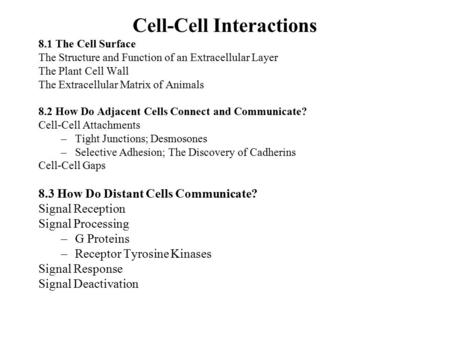 Cell-Cell Interactions
