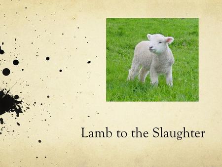 Lamb to the Slaughter.