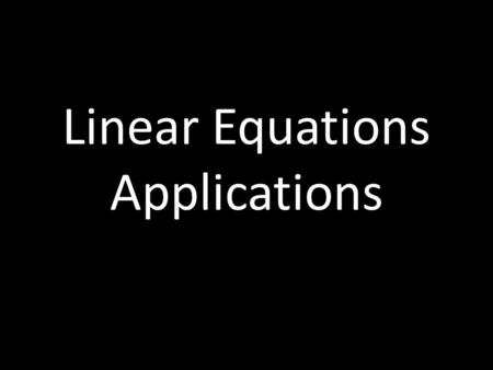Linear Equations Applications. Ex #1: The base pay of a water-delivery person is $210 per week. He also earns 20% commission on any sale he makes. a)Write.