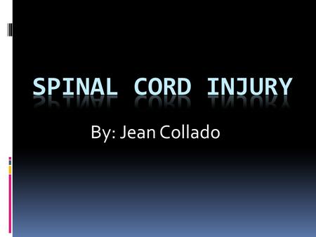 By: Jean Collado. About The Spinal Cord  The spinal cord is about 18 inches long and extends from the base of the brain, down the middle of the back,