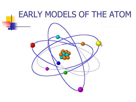 EARLY MODELS OF THE ATOM Models of Matter A model is a tentative description of a system or theory that accounts for all of its known properties Models.