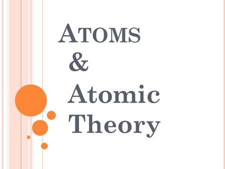 A TOMS & Atomic Theory. D EFINING THE A TOM An atom is the smallest particle of an element that retains its identity in a reaction. The basic building.