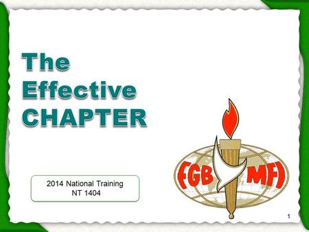 1 2014 National Training NT 1404 2014 National Training NT 1404.