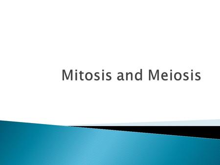  Which form of reproduction is related to mitosis? Why?  Which form of reproduction is related to meiosis? Why?