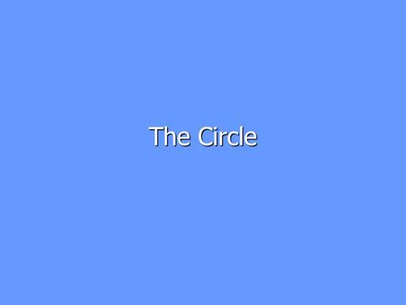 The Circle. The language of circles Circumference: The distance round the circle Circumference: The distance round the circle Diameter: the distance from.
