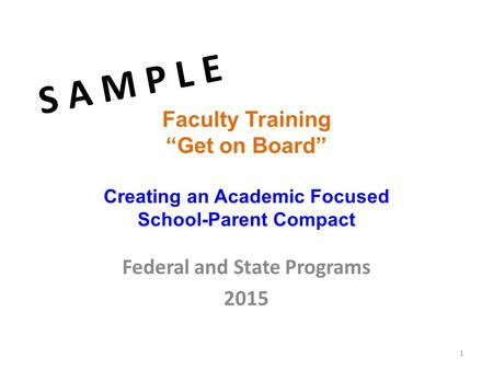 Federal and State Programs 2015