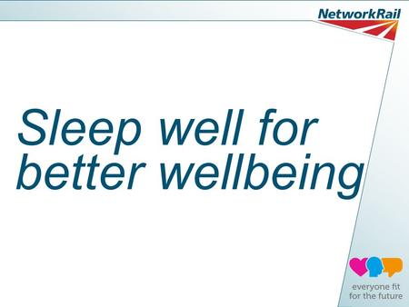 Sleep well for better wellbeing. What we’ll cover today Why do we need to sleep? Common things that affect our sleep Three steps to get better quality.