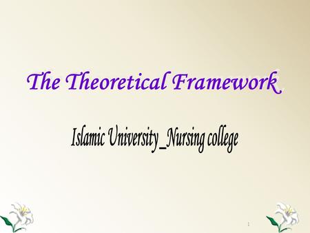 1 The Theoretical Framework. A theoretical framework is similar to the frame of the house. Just as the foundation supports a house, a theoretical framework.