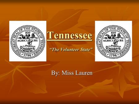 Tennessee “The Volunteer State” By: Miss Lauren. 10:30 Lowe Finney TN Representative for Gibson County.