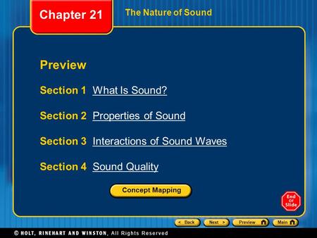 Chapter 21 Preview Section 1 What Is Sound?