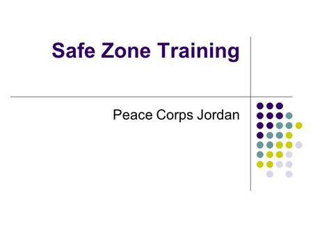Safe Zone Training Peace Corps Jordan.