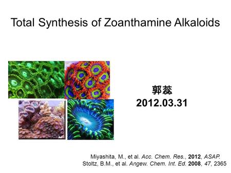 Total Synthesis of Zoanthamine Alkaloids