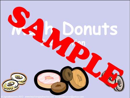 Math Donuts Subtraction © 2greatteachers 2012  SAMPLE.