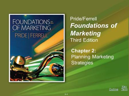Key Term Outline 2–12–1 Chapter 2: Planning Marketing Strategies Pride/Ferrell Foundations of Marketing Third Edition.