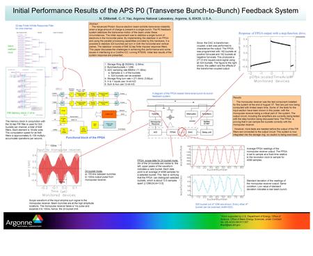Initial Performance Results of the APS P0 (Transverse Bunch-to-Bunch) Feedback System N. DiMonte#, C.-Y. Yao, Argonne National Laboratory, Argonne, IL.