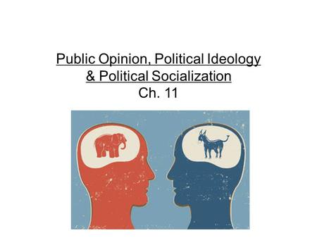 Public Opinion, Political Ideology & Political Socialization Ch. 11.