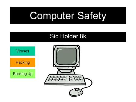 Computer Safety Sid Holder 8k Viruses Hacking Backing Up.