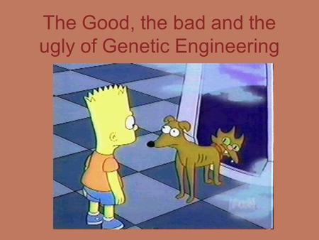 The Good, the bad and the ugly of Genetic Engineering