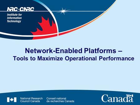 Network-Enabled Platforms – Tools to Maximize Operational Performance.
