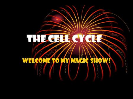 The Cell Cycle WELCOME TO MY MAGIC SHOW!. First, I am going to make a very small ball turn into a larger ball. Then, I am going to make the larger ball.