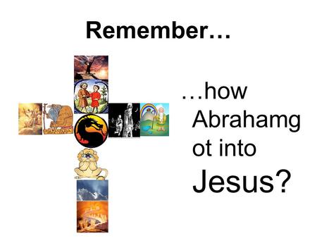 Remember… …how Abrahamg ot into Jesus?. How did Abraham get his name into the Lord’s name?
