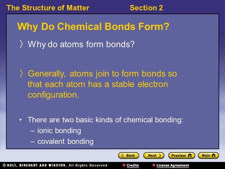 Why Do Chemical Bonds Form?