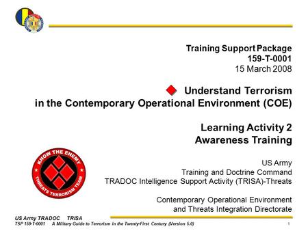 in the Contemporary Operational Environment (COE) Learning Activity 2