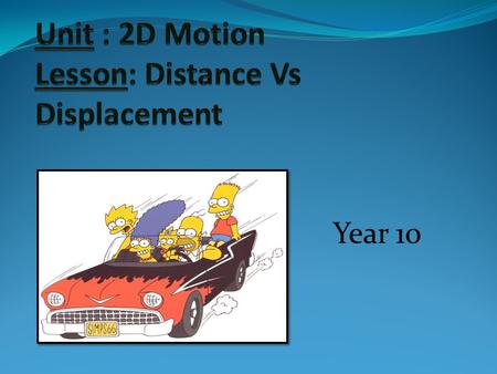 Unit : 2D Motion Lesson: Distance Vs Displacement