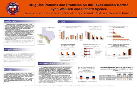 Drug Use Patterns and Problems on the Texas-Mexico Border Lynn Wallisch and Richard Spence University of Texas at Austin, School of Social Work, Addiction.