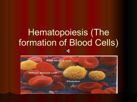 Hematopoiesis (The formation of Blood Cells)‏