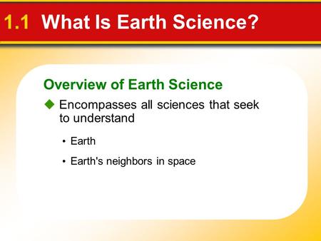 1.1 What Is Earth Science? Overview of Earth Science