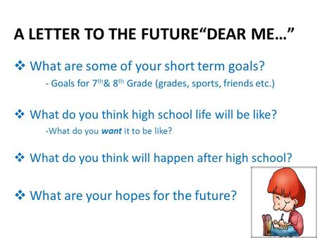 A LETTER TO THE FUTURE“DEAR ME…”