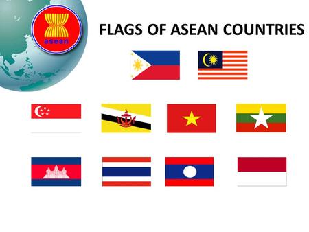 FLAGS OF ASEAN COUNTRIES SET 1 Match the flags with the right ASEAN countries. To win the game, you must get all of the correct pairs.