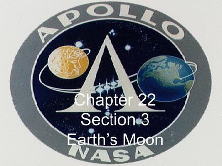 Chapter 22 Section 3 Earth’s Moon. Earth vs. Moon 3,475 km 12,756 km Earth has 1 natural satellite  the Moon No specific name other than Moon Unusual.