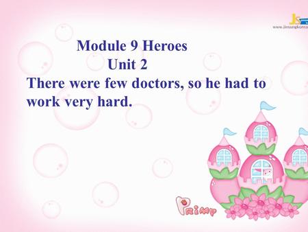 Module 9 Heroes Unit 2 There were few doctors, so he had to work very hard.