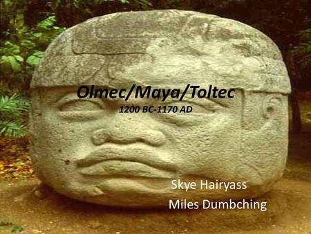 Olmec/Maya/Toltec 1200 BC-1170 AD Skye Hairyass Miles Dumbching.