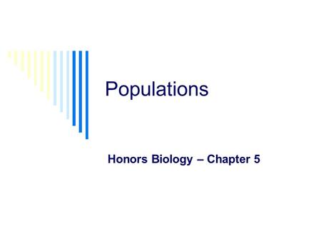 Honors Biology – Chapter 5