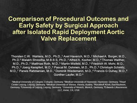 after Isolated Rapid Deployment Aortic Valve Replacement