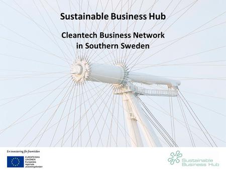 Sustainable Business Hub Cleantech Business Network in Southern Sweden.